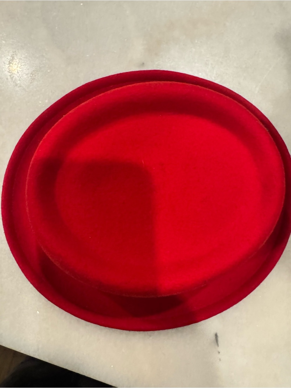 Red Wool Felt Pork Pie Hat with Black Band - Picture 5 of 9